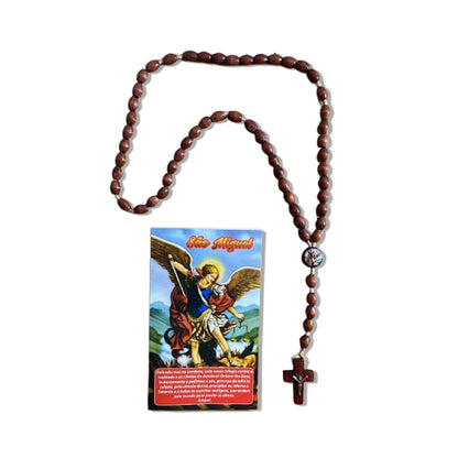 TERÇO DE MADEIRA SÃO MIGUEL ARCANJO MOD3 8MM (3 UNIDADES)