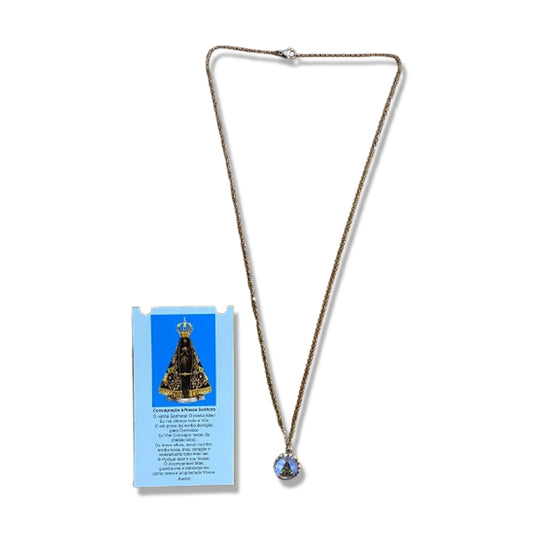 CORRENTE INOX COM MEDALHA RESINADA NOSSA SENHORA APARECIDA (3 UNIDADES)