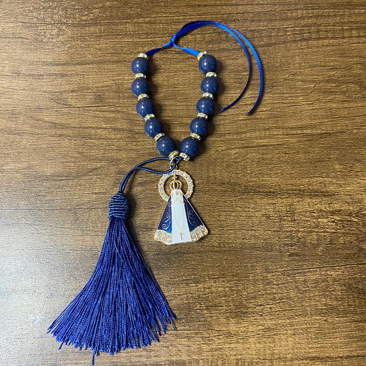 DEZENA PÉROLA AZUL NOSSA SENHORA APARECIDA 15MM (1 UNIDADE)