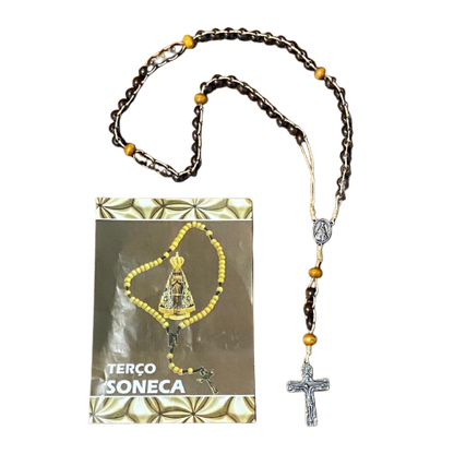 TERÇO DE MADEIRA SONECA NOSSA SENHORA APARECIDA 8MM(1 UNIDADE)