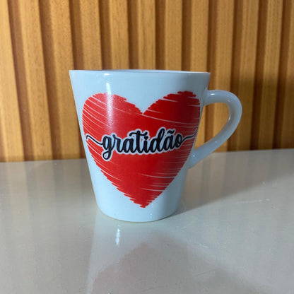 XÍCARA BRANCA GRATIDÃO MOD1 120ML (1 UNIDADE)