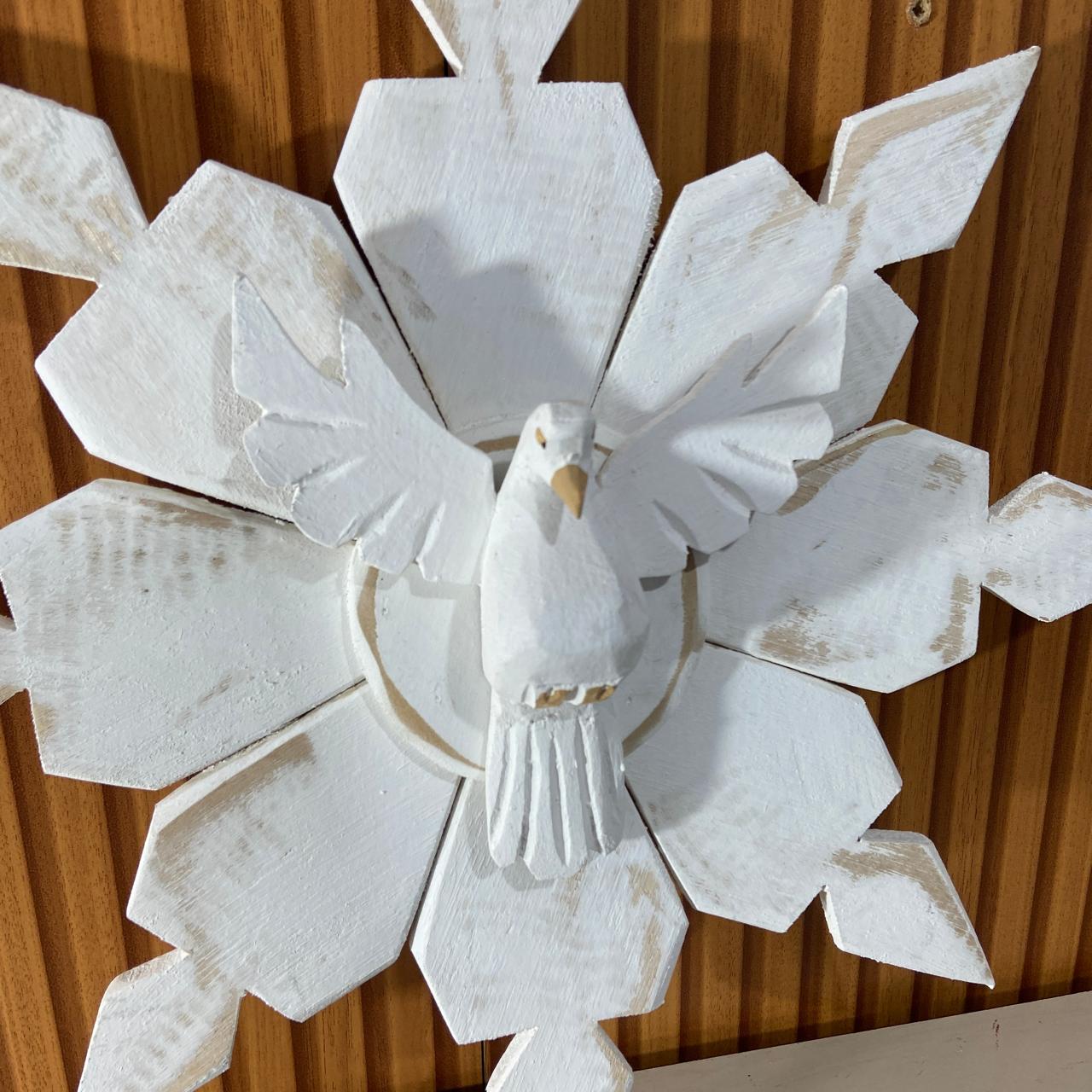 MANDALA MADEIRA BRANCA DIVINO ESPIRITO SANTO 41CMX41CM  (1 UNIDADE)