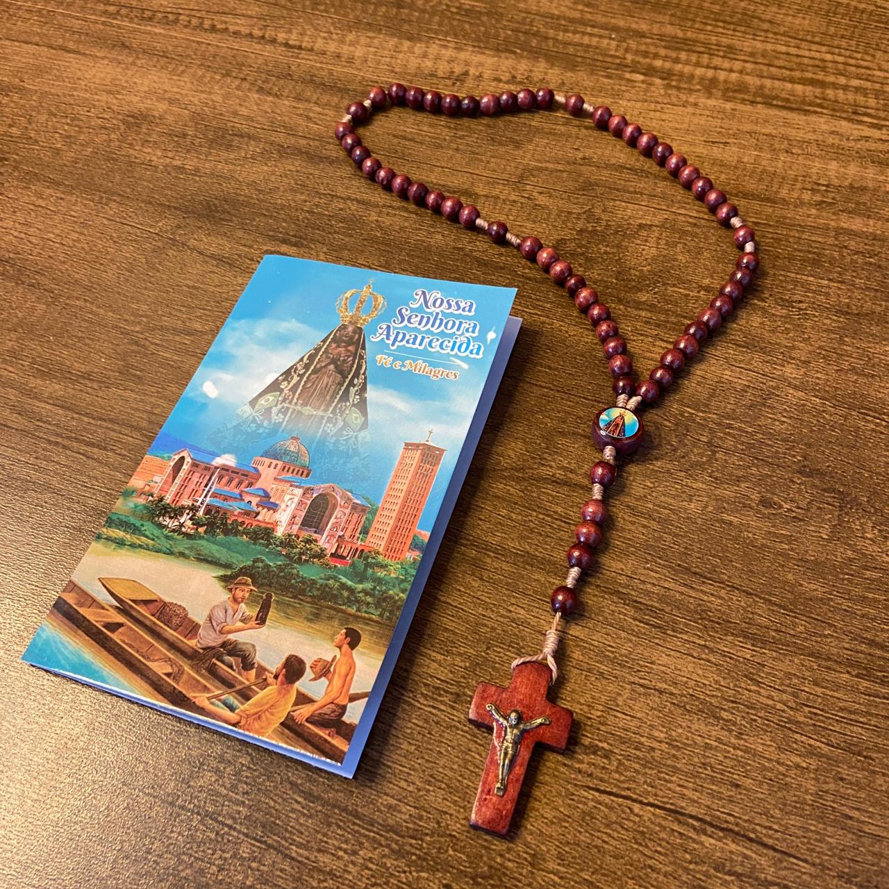 TERÇO DE MADEIRA NOSSA SENHORA APARECIDA 06MM (3 UNIDADES)