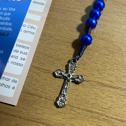 TERÇO PÉROLA AZUL SÃO CARLO ACUTIS 8MM (1 UNIDADE)