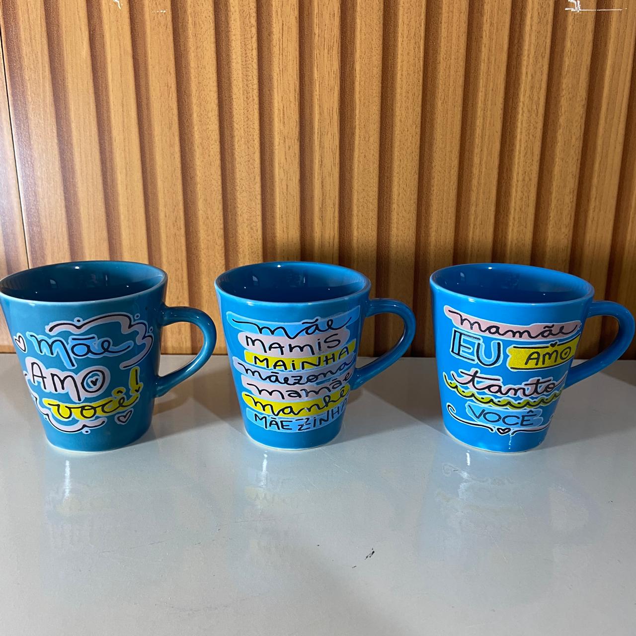 XÍCARA AZUL MOD2 MÃE - FRASES SORTIDAS 120ML (1 UNIDADE)