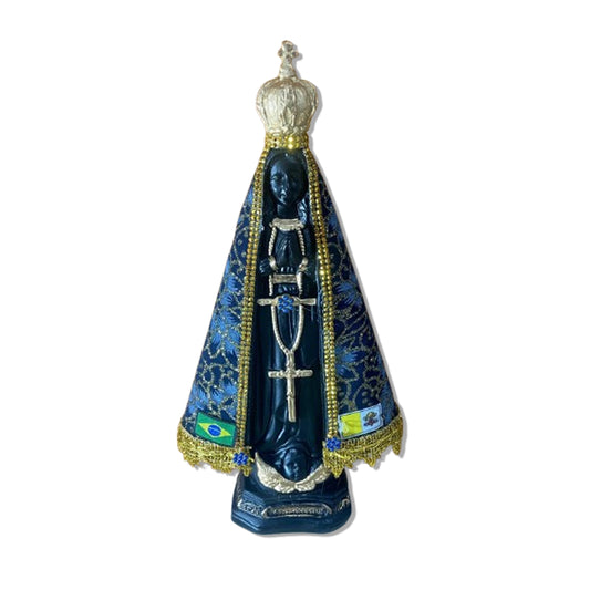 IMAGEM DE GESSO NOSSA SENHORA APARECIDA COM MANTO 30CM (1 UNIDADE)