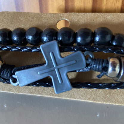 PULSEIRA COURO CRUZ (3 UNIDADES)
