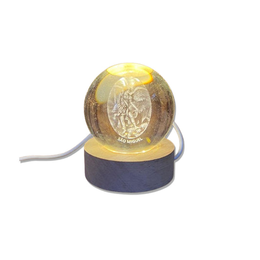 LUMINÁRIA LED BOLA DE VIDRO SÃO MIGUEL ARCANJO (1 UNIDADE)