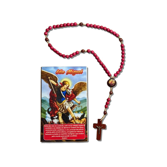 TERÇO DE MADEIRA SÃO MIGUEL ARCANJO 6MM MOD2 (3 UNIDADES)