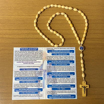 TERÇO DE MADEIRA NOSSA SENHORA DAS GRAÇAS MOD3 08MM (3 UNIDADES)