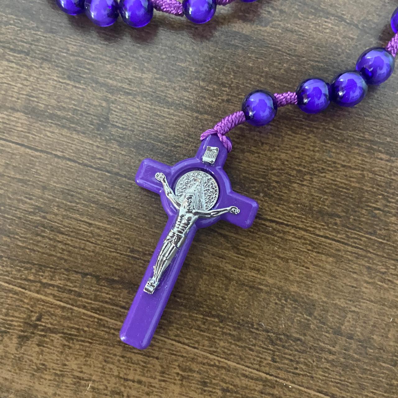 TERÇO NOSSA SENHORA APARECIDA  ROXO 10MM (6 UNIDADES)