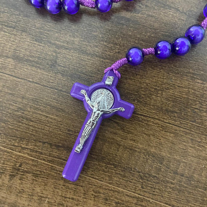 TERÇO NOSSA SENHORA APARECIDA  ROXO 10MM (6 UNIDADES)