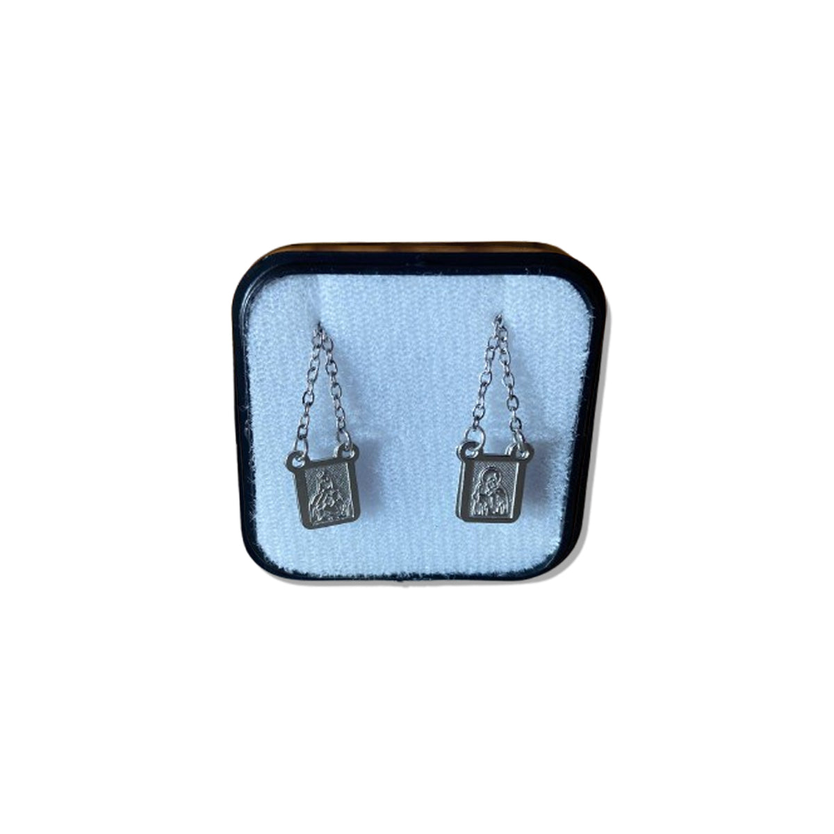 ESCAPULÁRIO INOX DUPLO SAGRADO CORAÇÃO DE JESUS E NOSSA SENHORA DO CARMO P (6 UNIDADES)