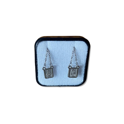 ESCAPULÁRIO INOX DUPLO SAGRADO CORAÇÃO DE JESUS E NOSSA SENHORA DO CARMO P (6 UNIDADES)