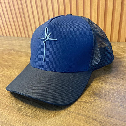 BONÉ FÉ AZUL MARINHO E PRETO  (1 UNIDADES)