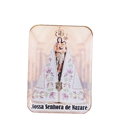 IMÃ MDF QUADRADO RESINADO NOSSA SENHORA DE NAZARÉ (3 UNIDADES)