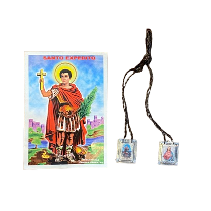 ESCAPULÁRIO CORDINHA SAGRADO CORAÇÃO DE JESUS E SANTO EXPEDITO (12 UNIDADES)