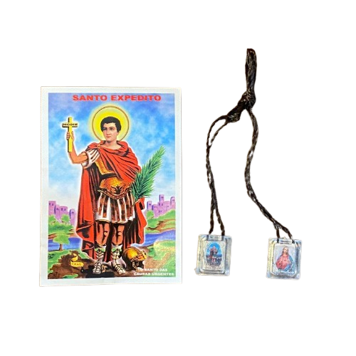 ESCAPULÁRIO CORDINHA SAGRADO CORAÇÃO DE JESUS E SANTO EXPEDITO (12 UNIDADES)