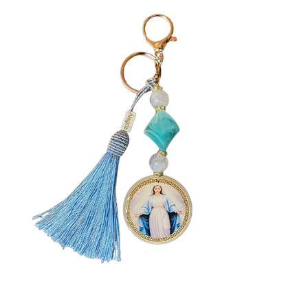 CHAVEIRO DE PEDRARIAS NOSSA SENHORA DAS GRAÇAS RESINADO (1 UNIDADE)