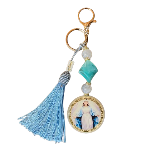 CHAVEIRO DE PEDRARIAS NOSSA SENHORA DAS GRAÇAS RESINADO (1 UNIDADE)