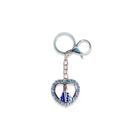 CHAVEIRO LUXO NOSSA SENHORA APARECIDA CORAÇÃO COM STRASS (6 UNIDADES)