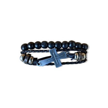 PULSEIRA COURO CRUZ (3 UNIDADES)