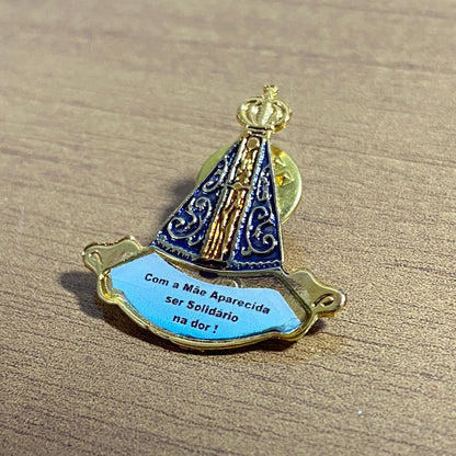 BOTOM DOURADO RESINADO NOSSA SENHORA APARECIDA MOD2 (6 UNIDADES)
