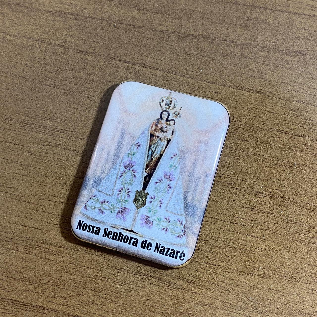 IMÃ MDF QUADRADO RESINADO NOSSA SENHORA DE NAZARÉ (3 UNIDADES)