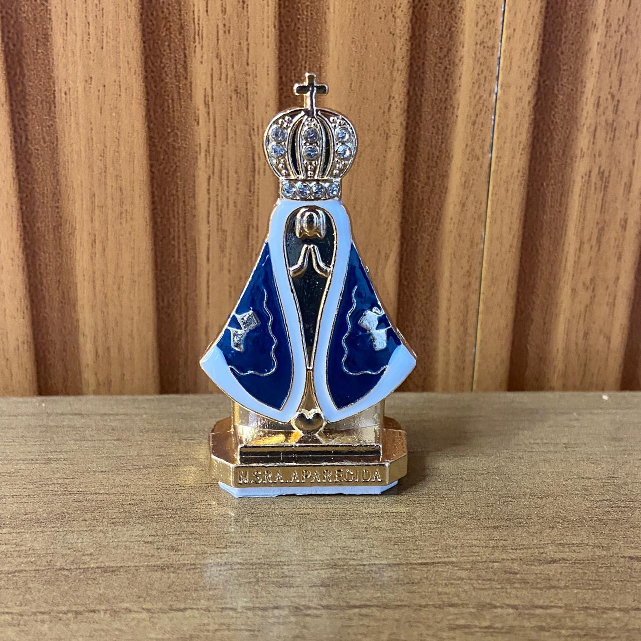 IMAGEM NOSSA SENHORA APARECIDA DOURDA COM STRASS PARA CARRO MOD3 6CM  (12 UNIDADES)