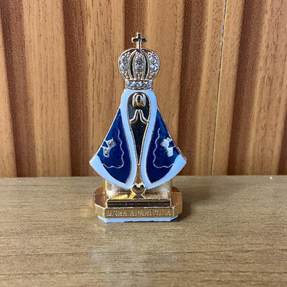 IMAGEM NOSSA SENHORA APARECIDA DOURDA COM STRASS PARA CARRO MOD3 6CM  (12 UNIDADES)