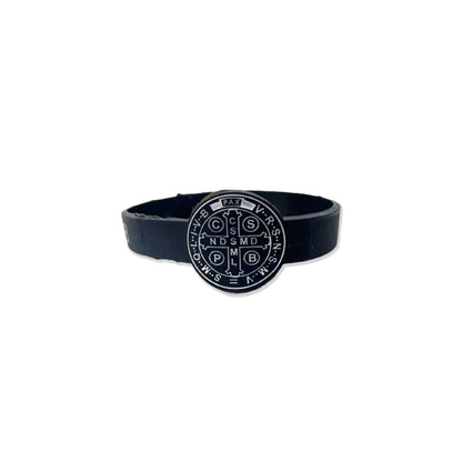 PULSEIRA SILICONE MEDALHA SÃO BENTO PRETO (12 UNIDADES)