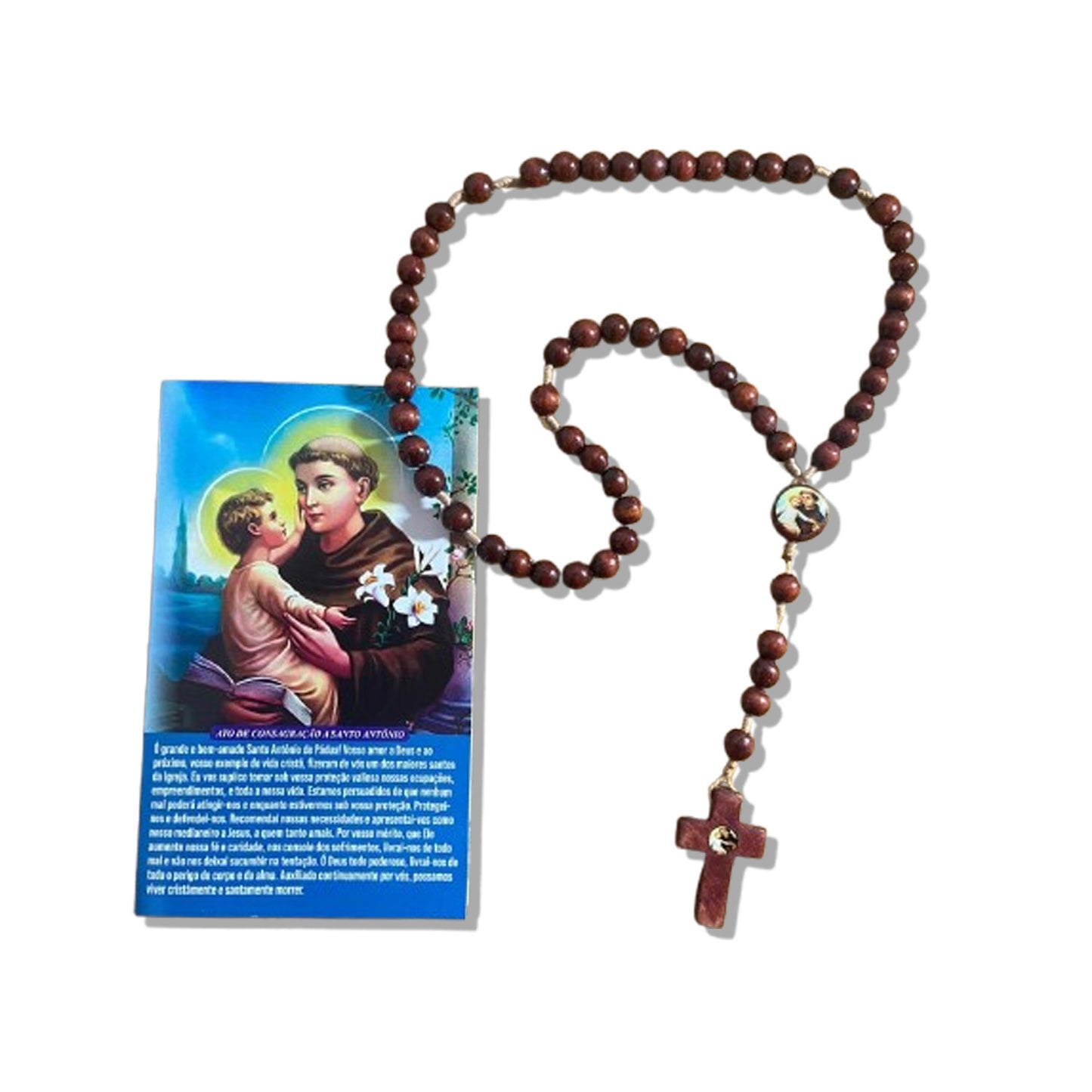 TERÇO DE MADEIRA SANTO ANTÔNIO 8MM (3 UNIDADES)