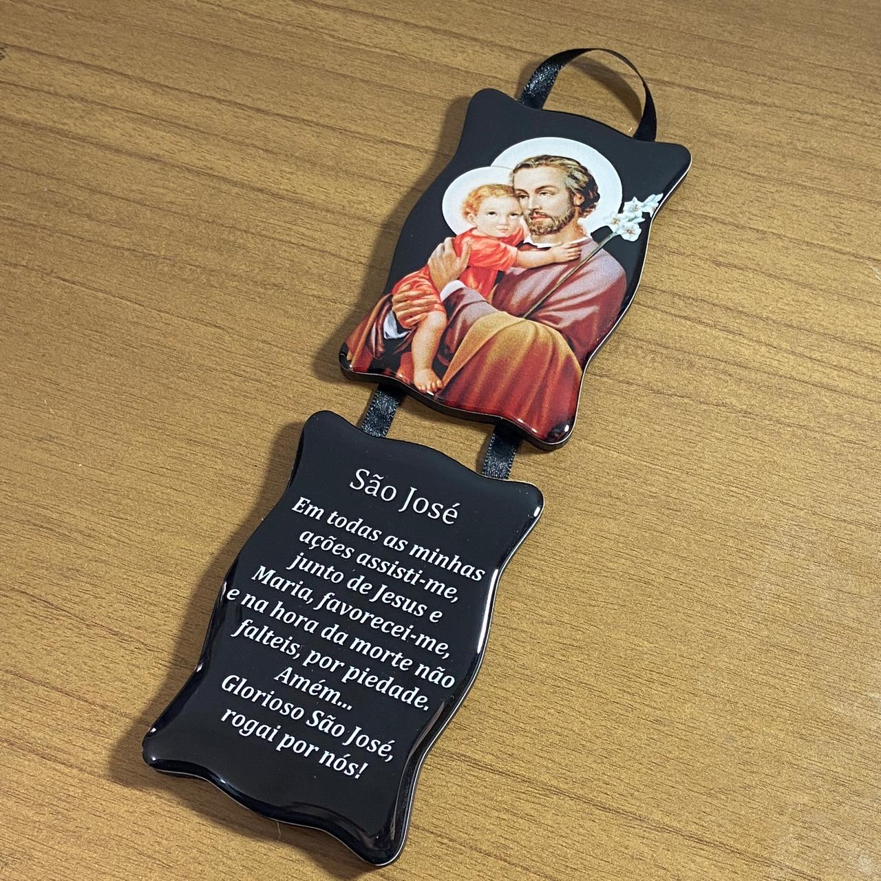 ADORNO DUPLO QUADRADO FITA SÃO JOSÉ (1 UNIDADE)