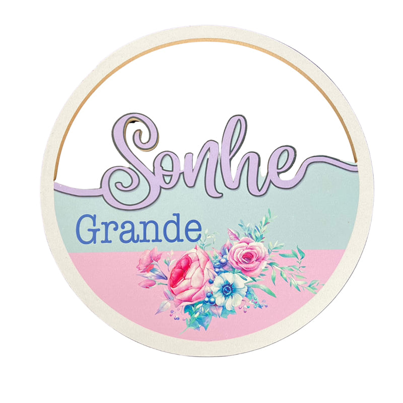 QUADRO DECORATIVO SONHE GRANDE (1 UNIDADE)