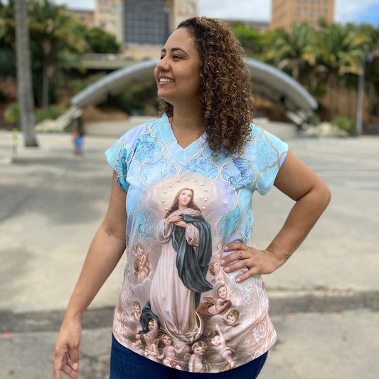 CAMISETA RELIGIOSA IMACULADA CONCEIÇÃO TAMANHO:G (1 UNIDADE)