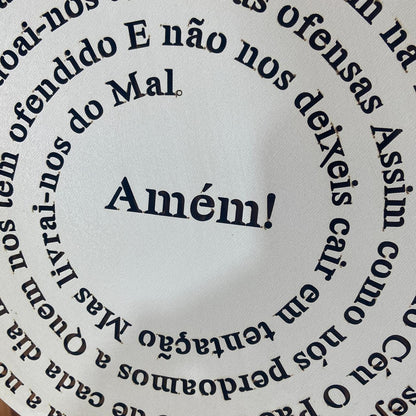 MANDALA MDF BRANCA ORAÇÃO DO PAI NOSSO 30CM (1 UNIDADE)