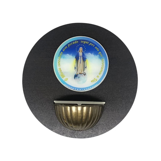 PORTA AGUA BENTA MDF REDONDO NOSSA SENHORA DAS GRAÇAS 15CM (1 UNIDADE)