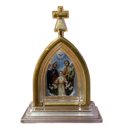 CAPELA ACRÍLICA G SAGRADA FAMÍLIA TRANSPARENTE 18X12 CM (1 UNIDADE)