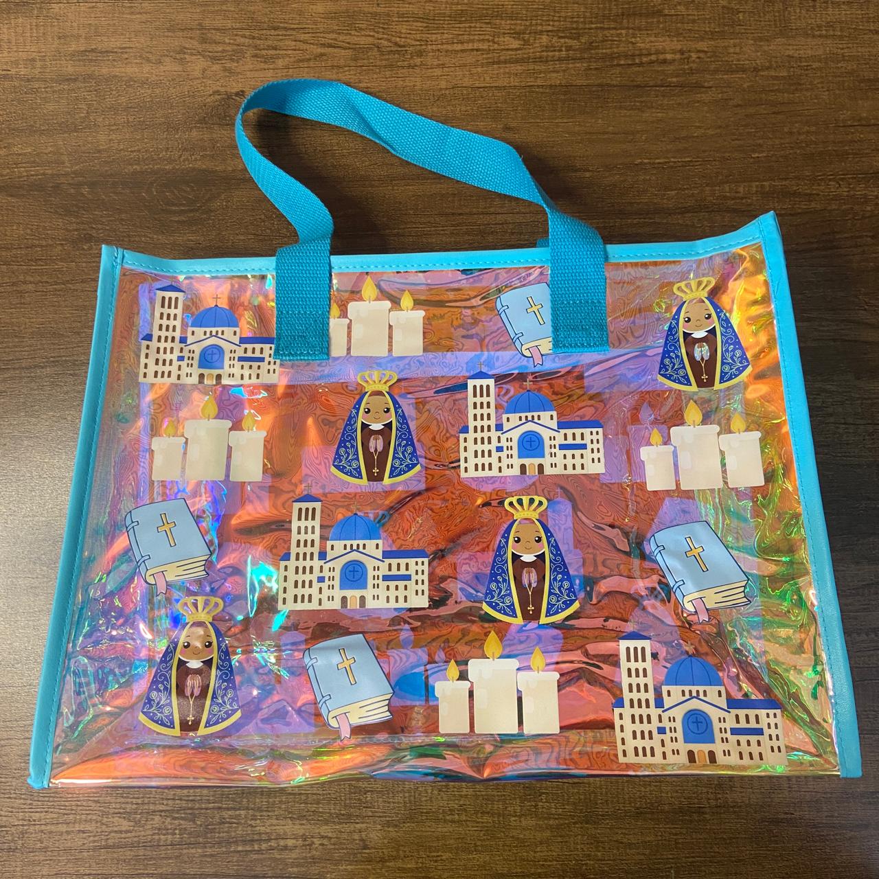 BOLSA DE PLÁSTICO FURTA-COR  NOSSA SENHORA APARECIDA COM ZIPPER 30X40CM  (1 UNIDADE)