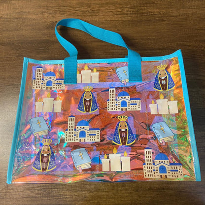 BOLSA DE PLÁSTICO FURTA-COR  NOSSA SENHORA APARECIDA COM ZIPPER 30X40CM  (1 UNIDADE)