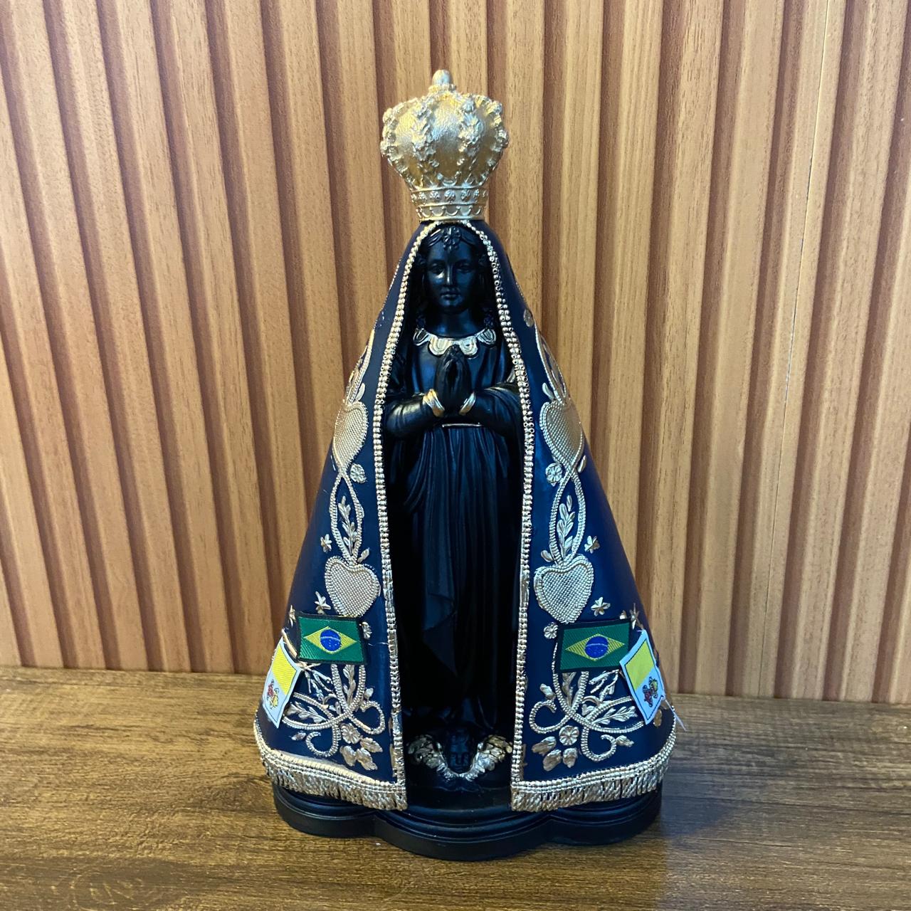 IMAGEM DE GESSO NOSSA SENHORA APARECIDA PINTADA 30CM  (1 UNIDADE)