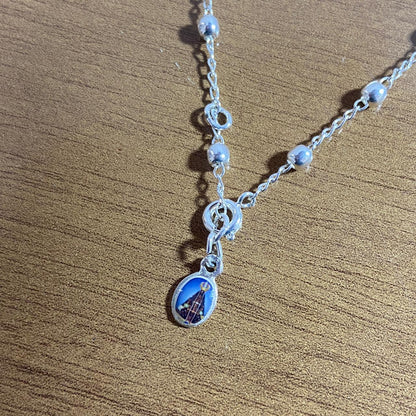 PULSEIRA PRATEADA PINGENTE NOSSA SENHORA APARECIDA  (01 UNIDADE)