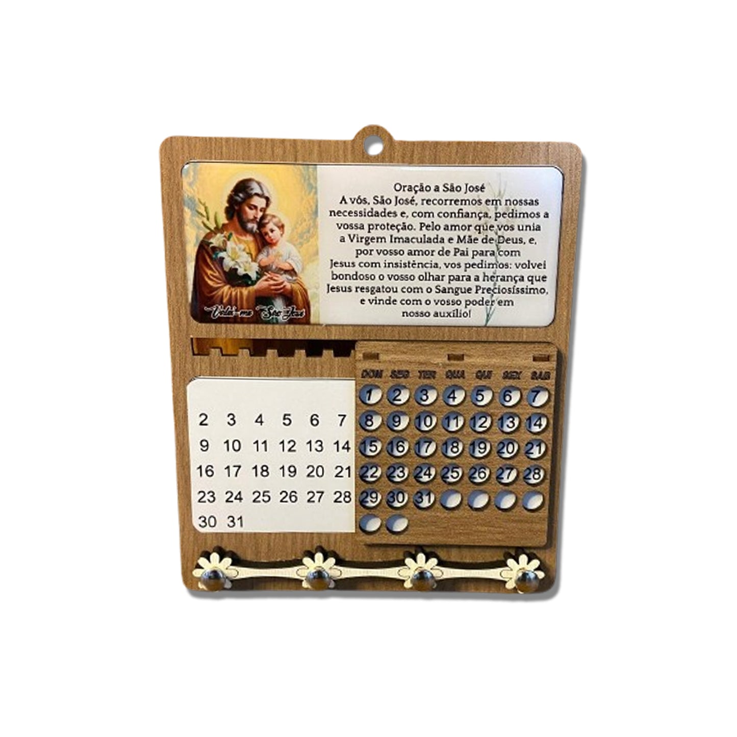 CALENDÁRIO INFINITO SÃO JOSÉ 18,5X15,5CM (1 UNIDADE)