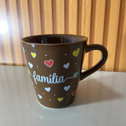 XÍCARA MARROM FAMÍLIA 120ML (1 UNIDADE)