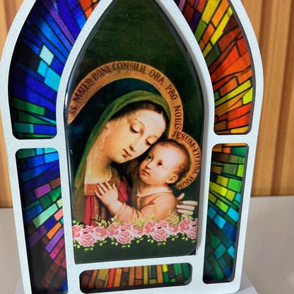 CAPELA MDF VITRAL NOSSA SENHORA DO BOM CONSELHO 18CM (1 UNIDADE)