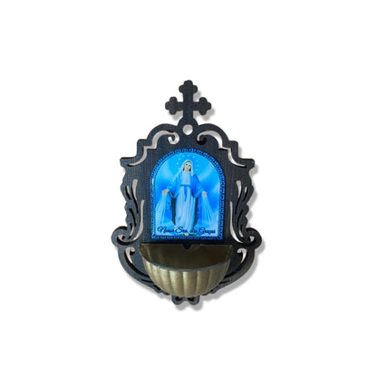 PORTA AGUA BENTA MDF NOSSA SENHORA DAS GRAÇAS 16CM (1 UNIDADE)