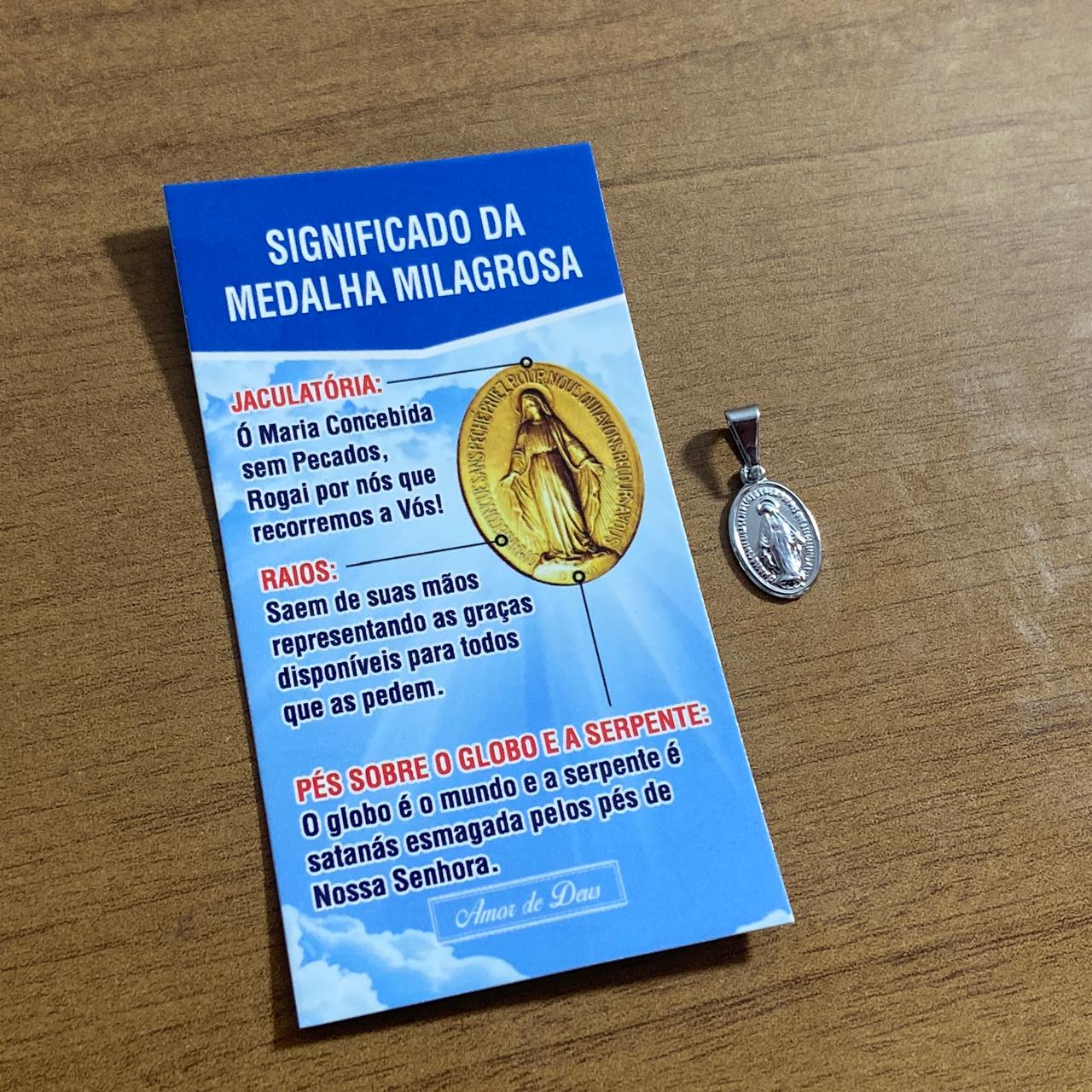 MEDALHA MILAGROSA AÇO INOX NOSSA SENHORA DAS GRAÇAS P (1 UNIDADE)