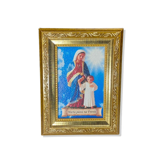 QUADRO COM MOLDURA RESINADO MARIA PASSA A FRENTE 20,5X15,5 (1 UNIDADE)