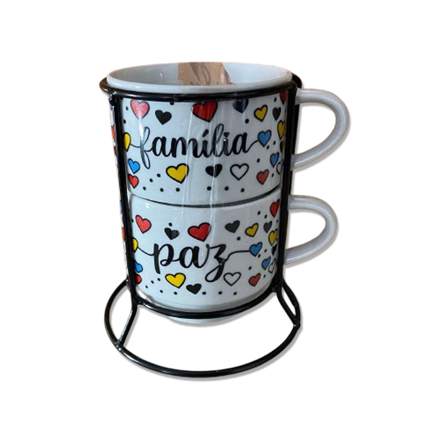 XÍCARA BRANCA EMPILHÁVEL PAZ FÁMILIA ( 2 UNIDADES)