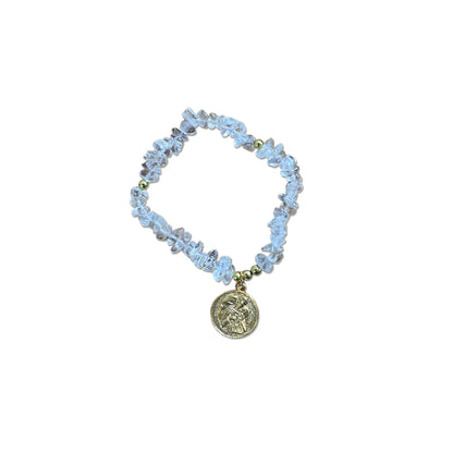 PULSEIRA CRISTAL NOSSA SENHORA  DESATADORA DOS NÓS E DIVINO ESPÍRITO SANTO  ( 1 UNIDADE)